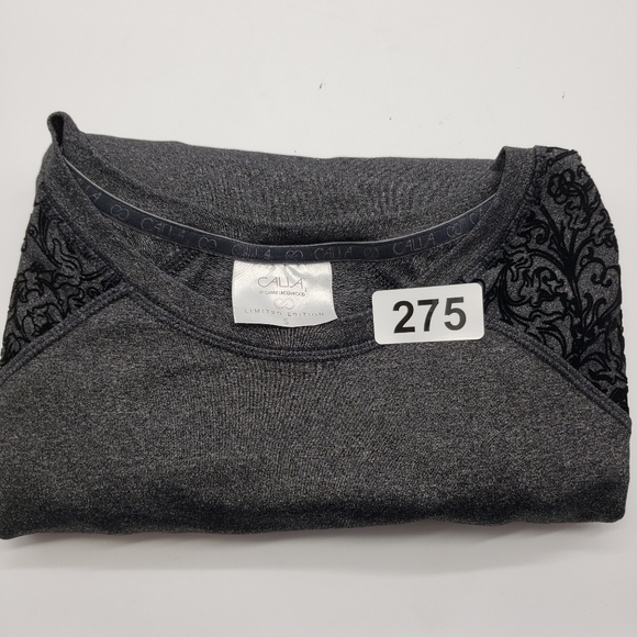 𝅺calia Carrie Underwood women US Small grey caviar black raglan top Limited Ed - Picture 10 of 11